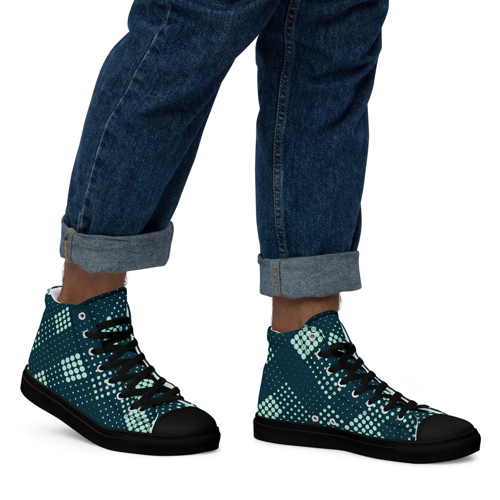 Dot Hatch - Men’s high top canvas shoes Mens High Top Shoes Printed Offshore