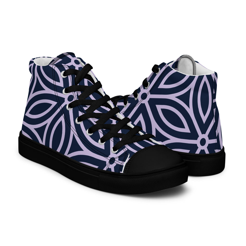 Purple Petal - Men’s high top canvas shoes Mens High Top Shoes Printed Offshore