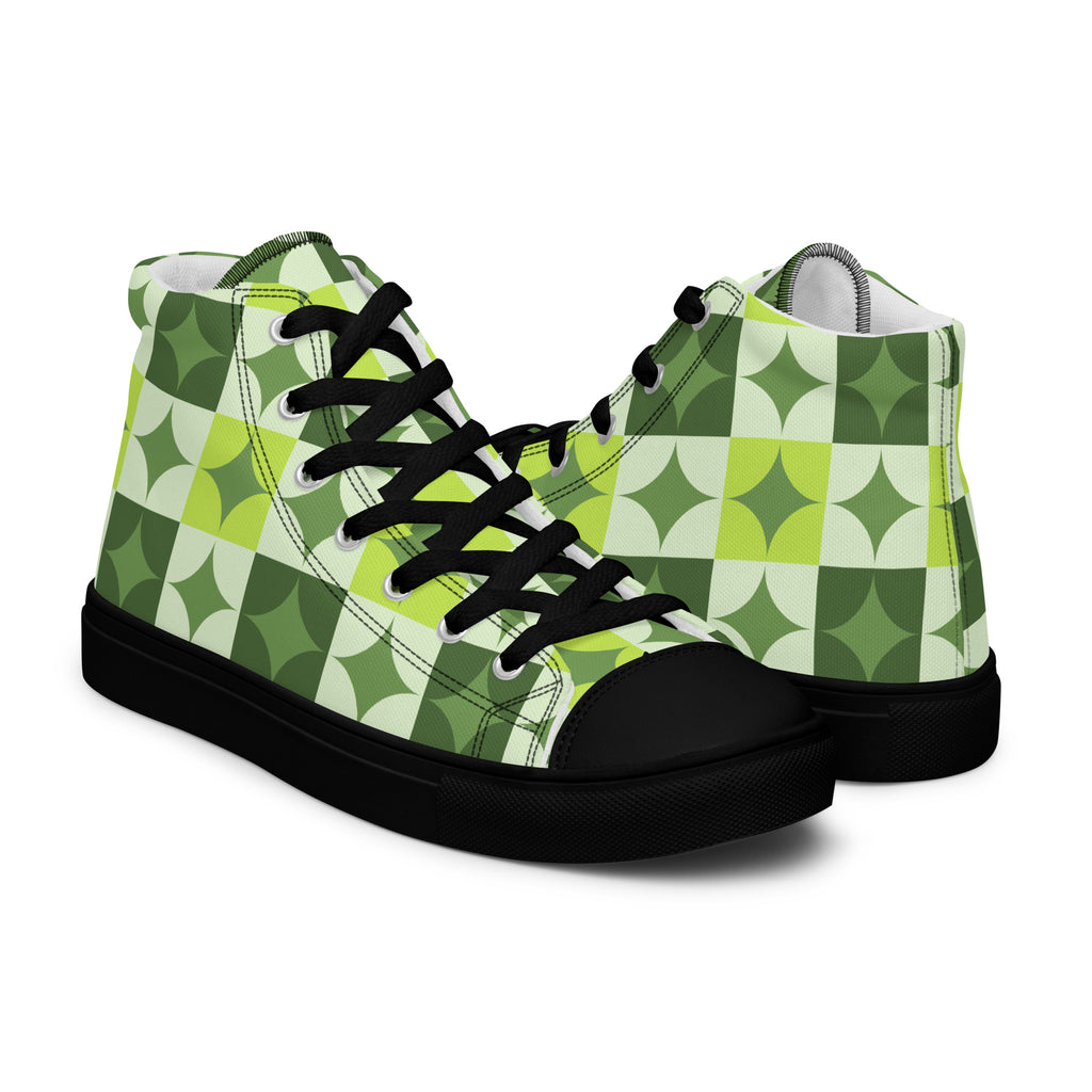 Green Circle Square - Men’s high top canvas shoes Mens High Top Shoes Printed Offshore
