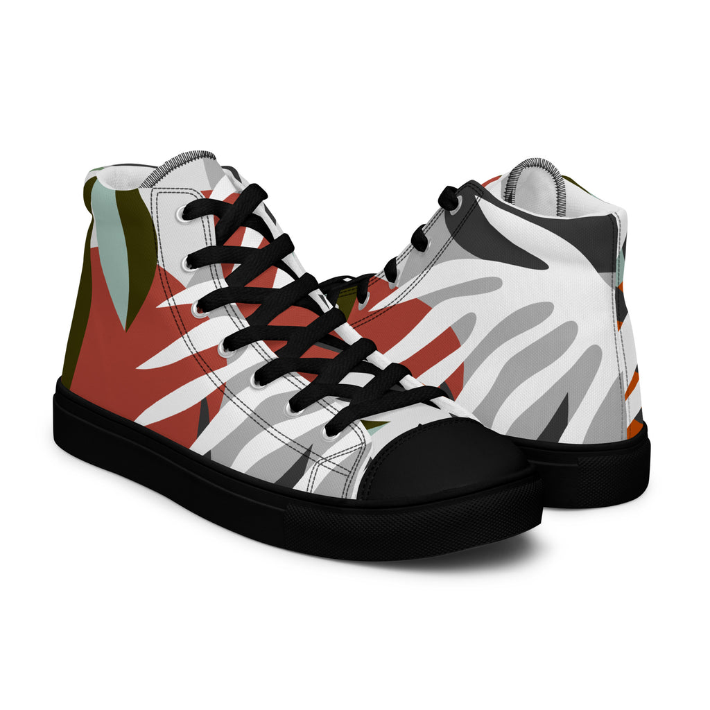 Dark Leaves - Men’s high top canvas shoes Mens High Top Shoes Printed Offshore