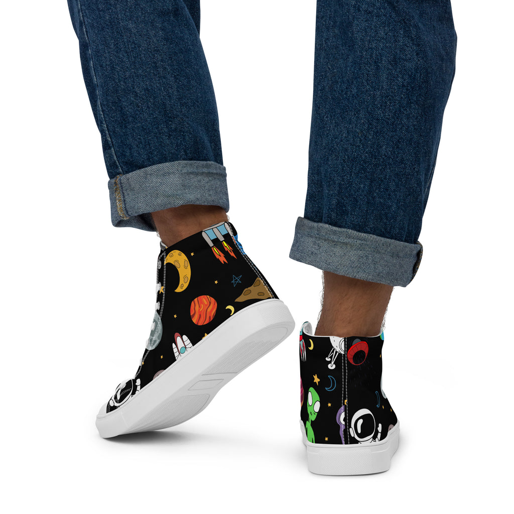 Space - Men’s high top canvas shoes Mens High Top Shoes Printed Offshore Space