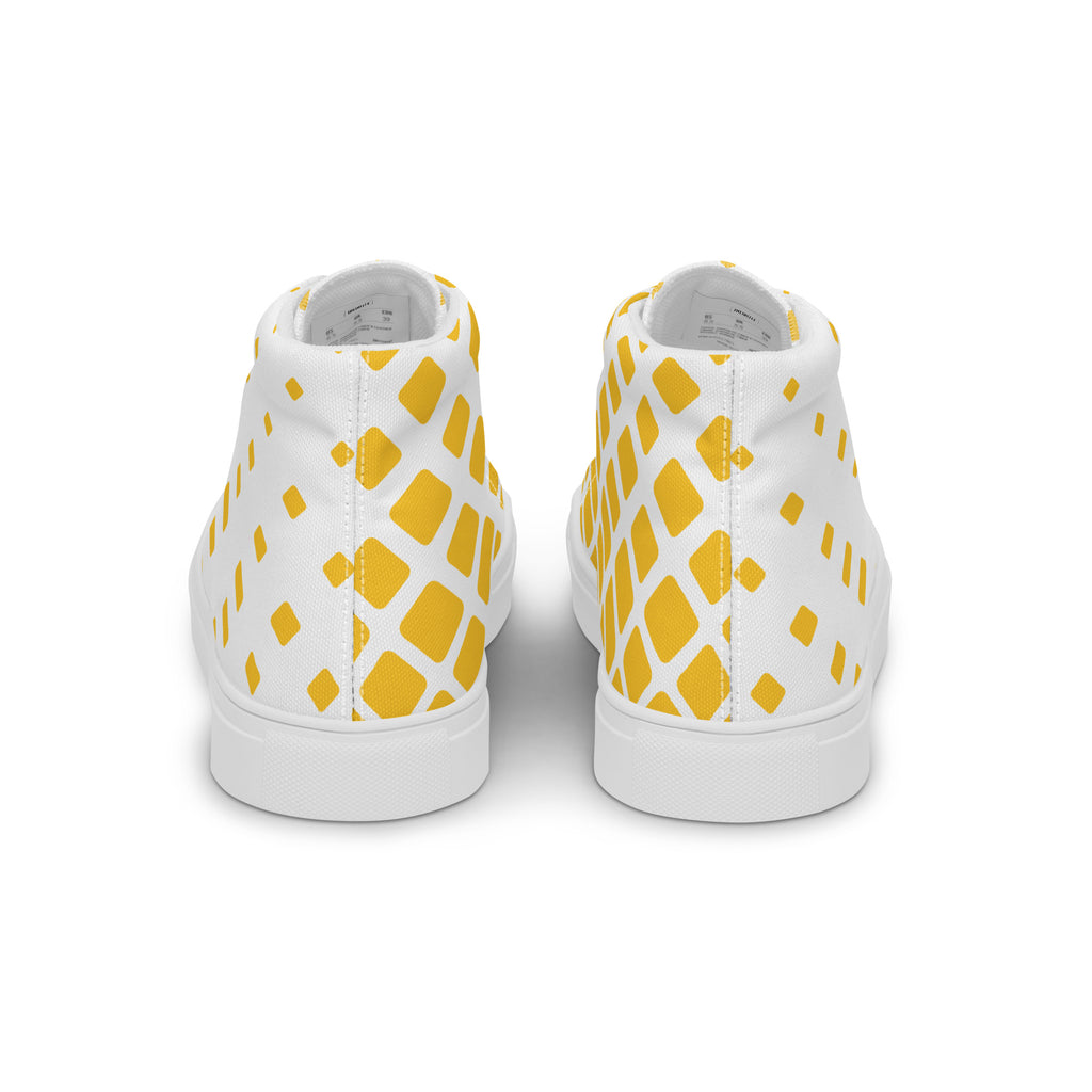 Yellow Diamonds - Men’s high top canvas shoes Mens High Top Shoes Printed Offshore