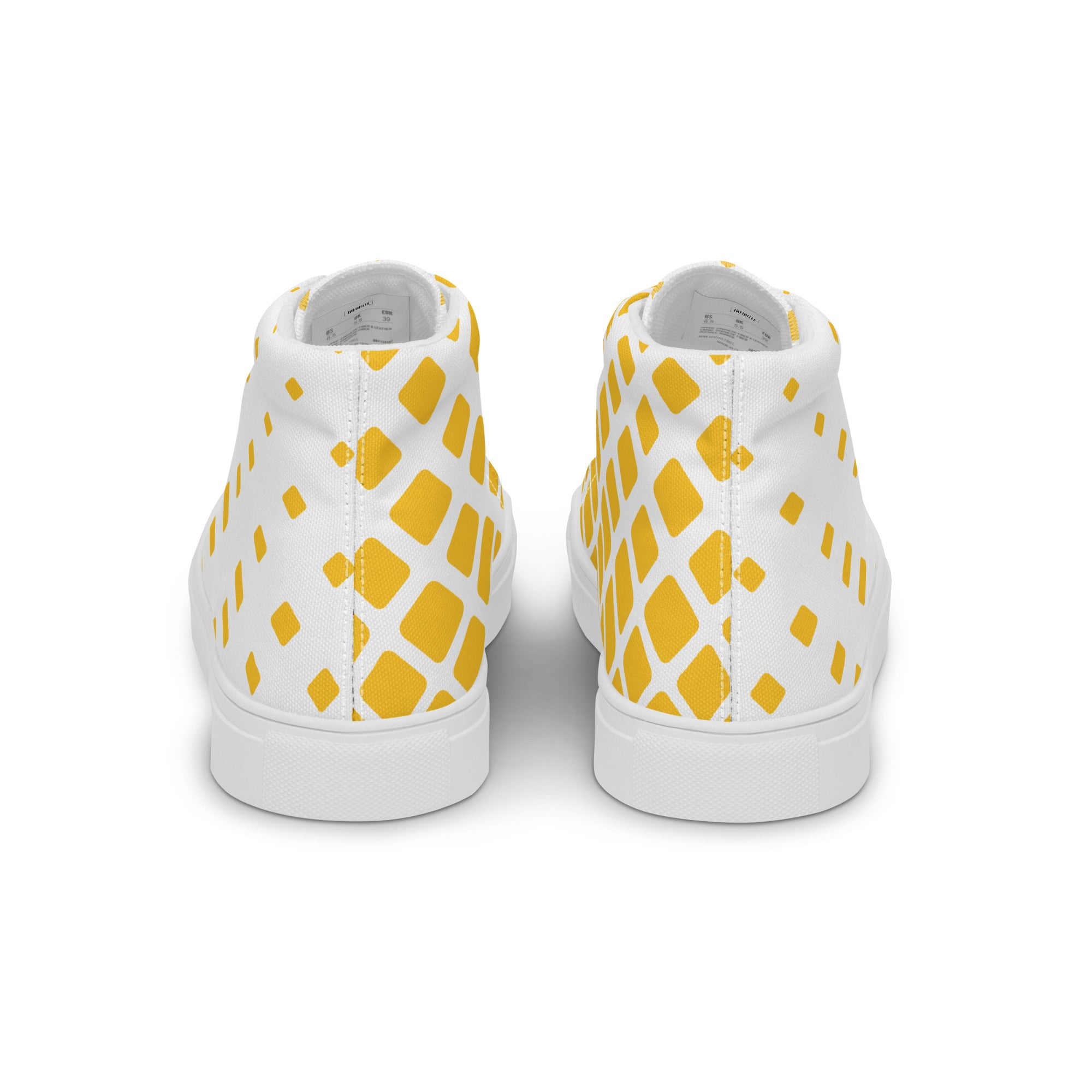 Yellow Diamonds - Men’s high top canvas shoes Mens High Top Shoes Printed Offshore