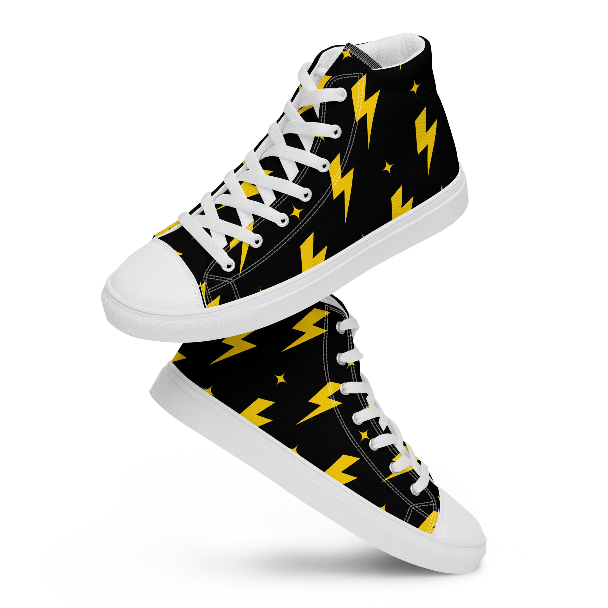 Yellow Lightning Men’s high top canvas shoes Mens High Top Shoes Comic Printed Offshore
