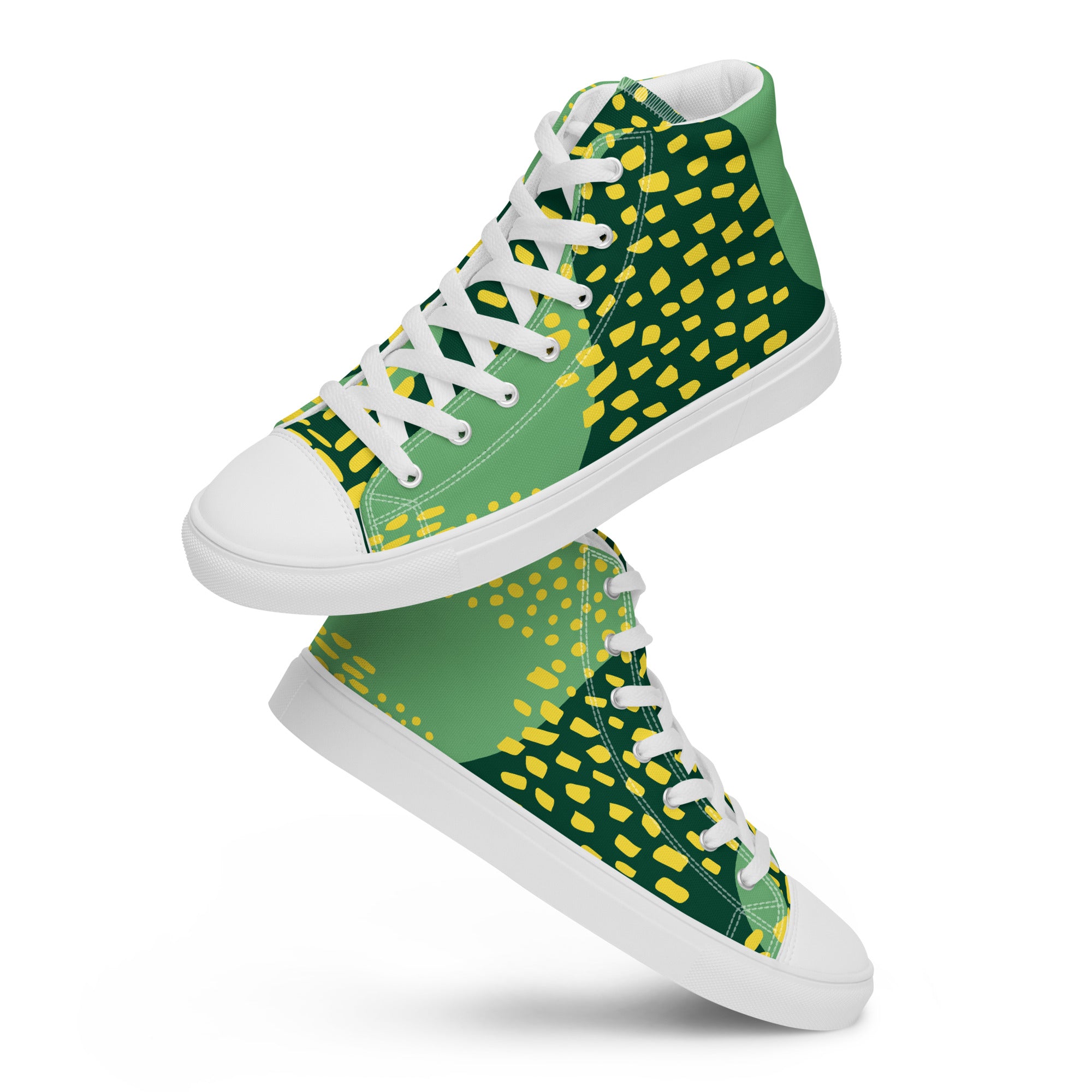 Green And Yellow - Men’s high top canvas shoes Mens High Top Shoes Printed Offshore