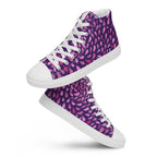 Purple Raindrops - Men’s high top canvas shoes White Mens High Top Shoes Printed Offshore