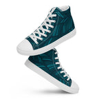 Teal Abstract - Men’s high top canvas shoes Mens High Top Shoes Printed Offshore
