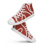 Abstract Rust Lines - Men’s high top canvas shoes Mens High Top Shoes Printed Offshore