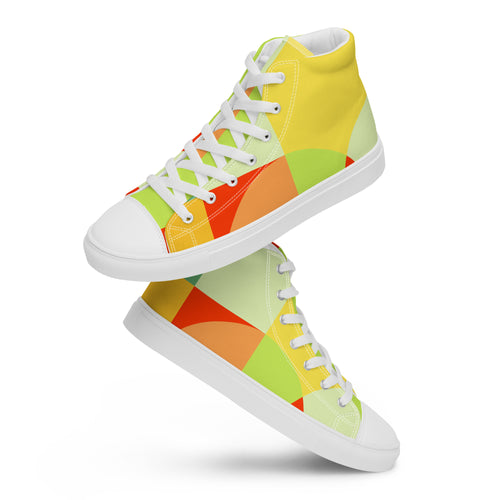 All The Colour - Men’s high top canvas shoes White Mens High Top Shoes Printed Offshore