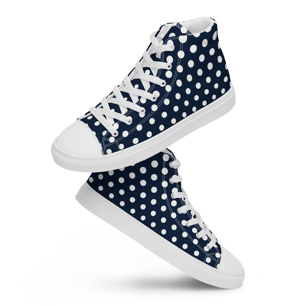 Polka Dots - Men’s high top canvas shoes White Mens High Top Shoes Printed Offshore