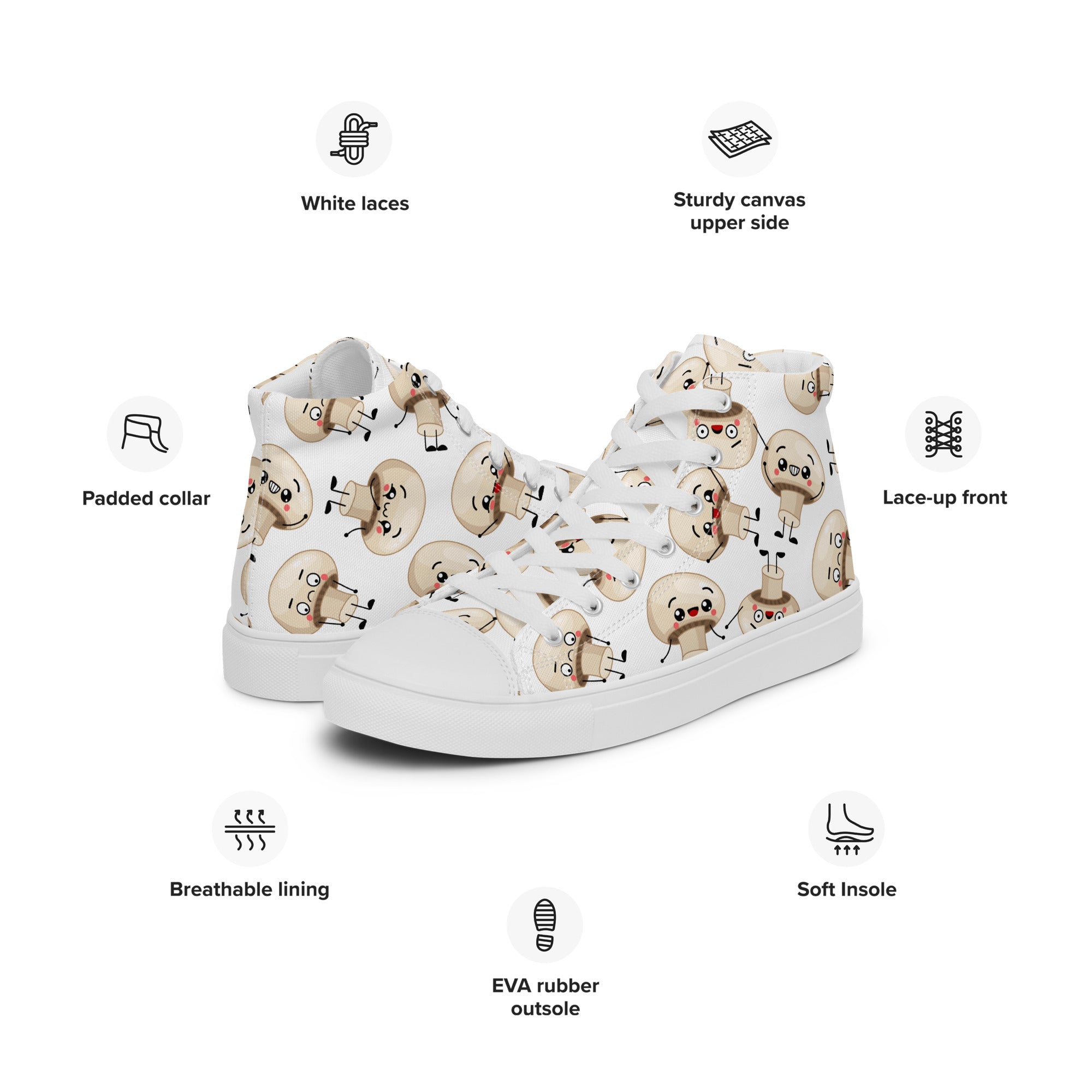 Cute Mushrooms - Men’s high top canvas shoes Mens High Top Shoes Printed Offshore