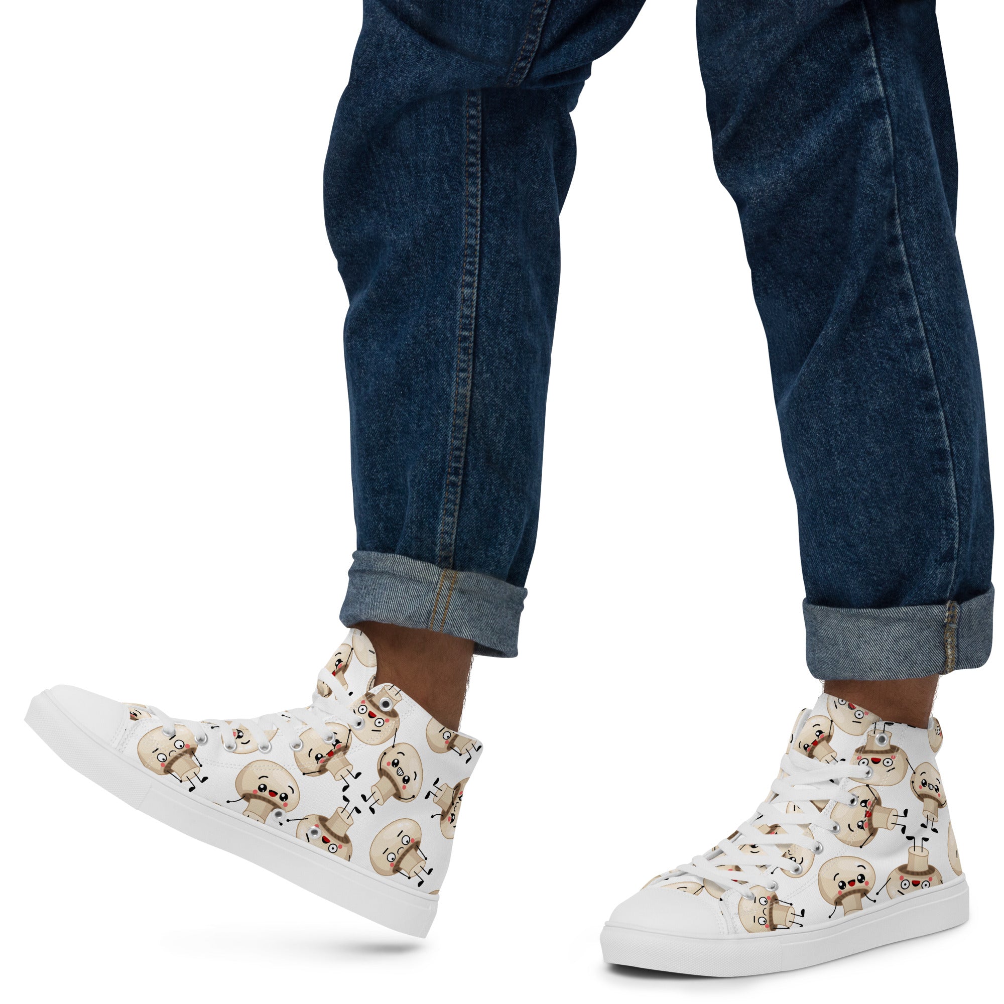Cute Mushrooms - Men’s high top canvas shoes 13 Mens High Top Shoes Printed Offshore