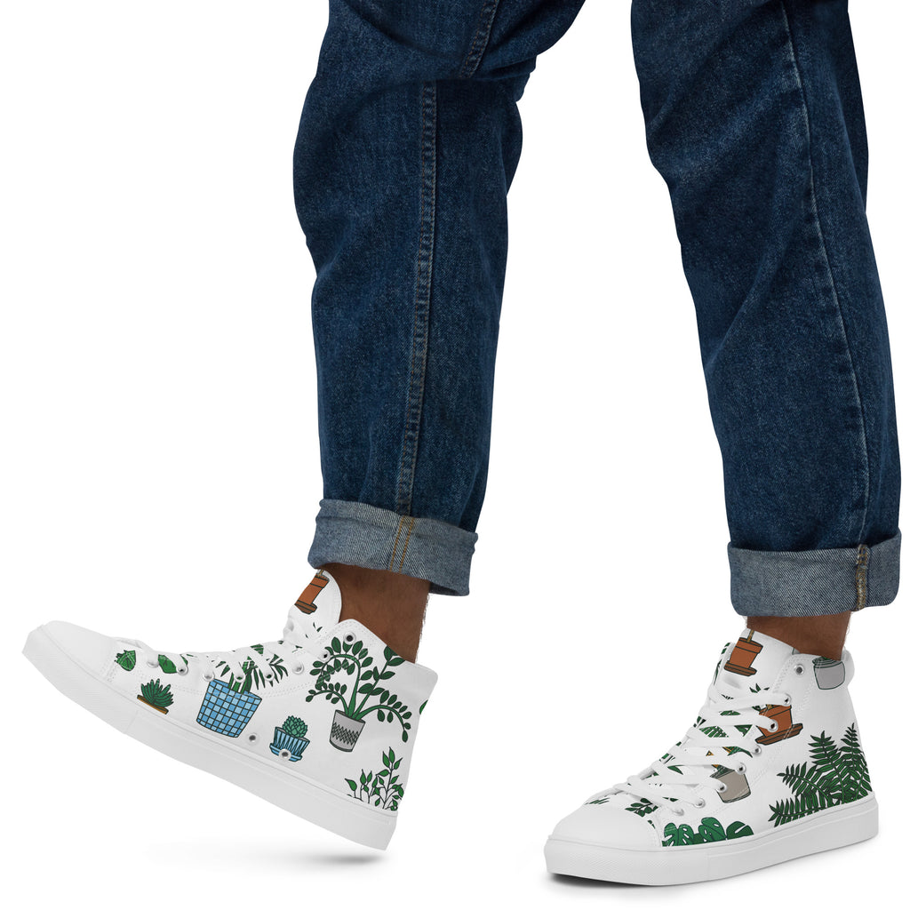 Plant Lover - Men’s high top canvas shoes 13 Mens High Top Shoes Printed Offshore