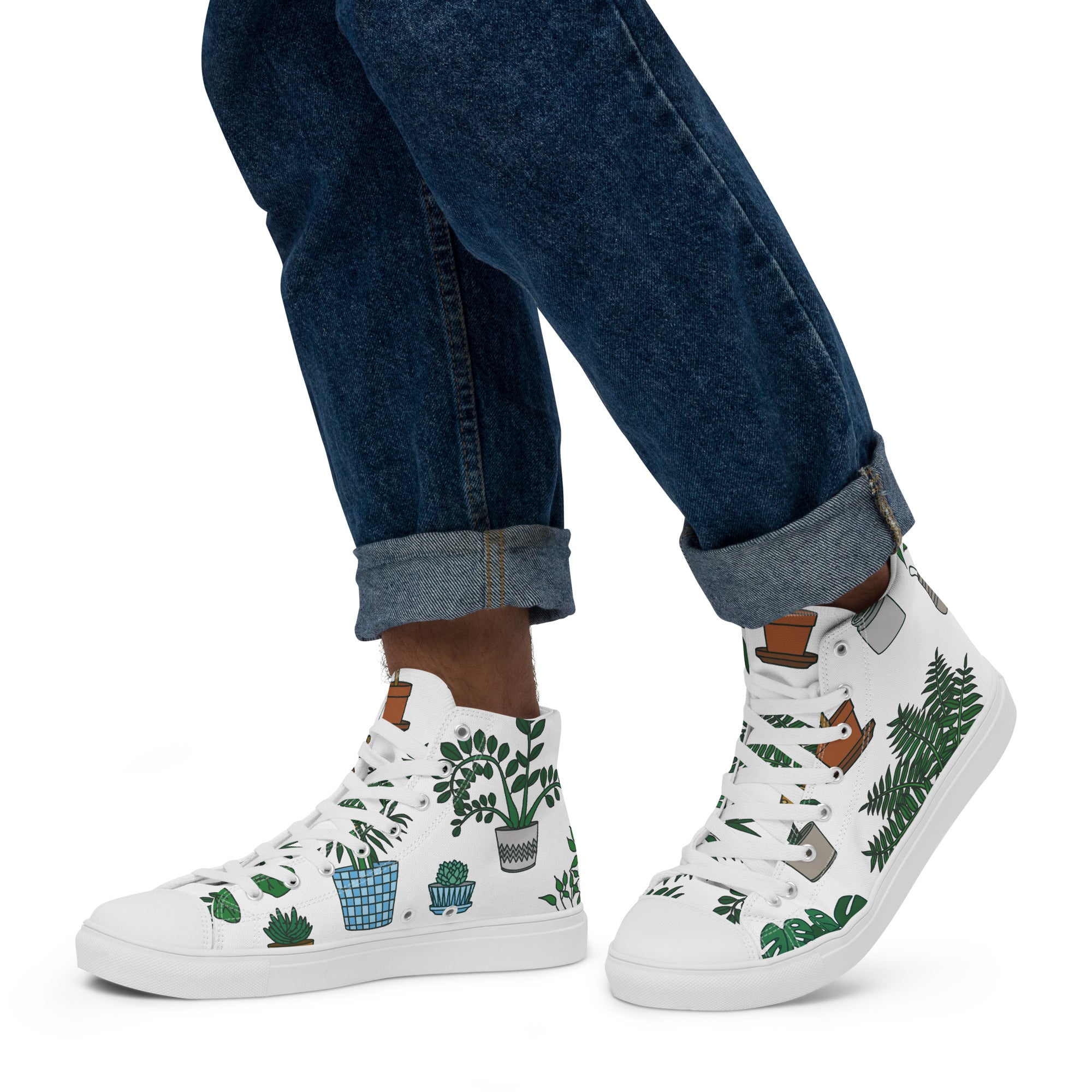 Plant Lover - Men’s high top canvas shoes Mens High Top Shoes Printed Offshore