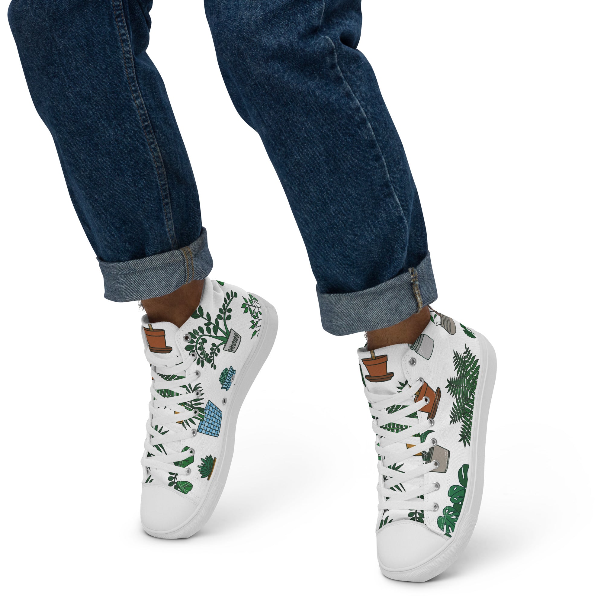 Plant Lover - Men’s high top canvas shoes Mens High Top Shoes Printed Offshore