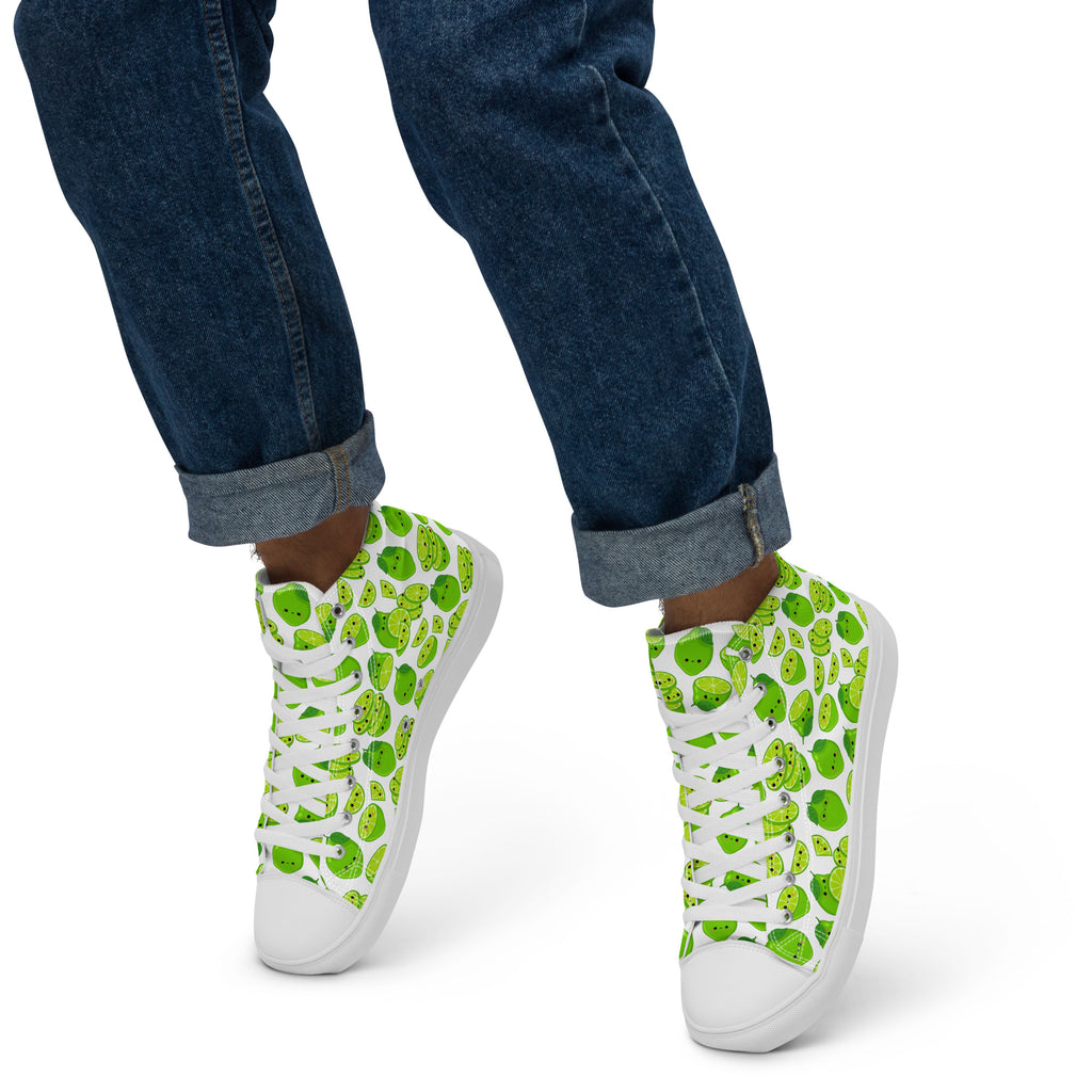 Cute Limes - Men’s high top canvas shoes Mens High Top Shoes food Printed Offshore