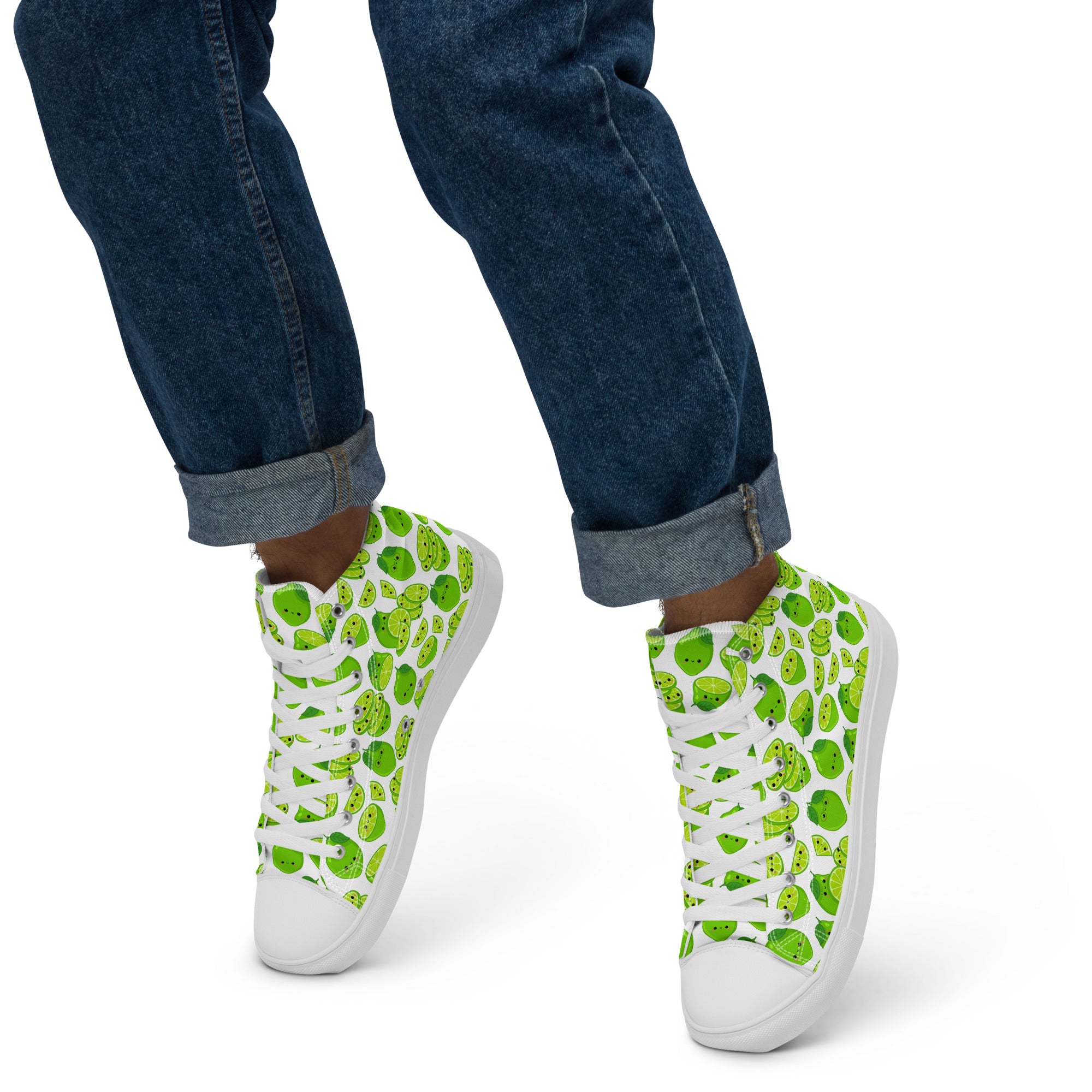 Cute Limes - Men’s high top canvas shoes Mens High Top Shoes food Printed Offshore