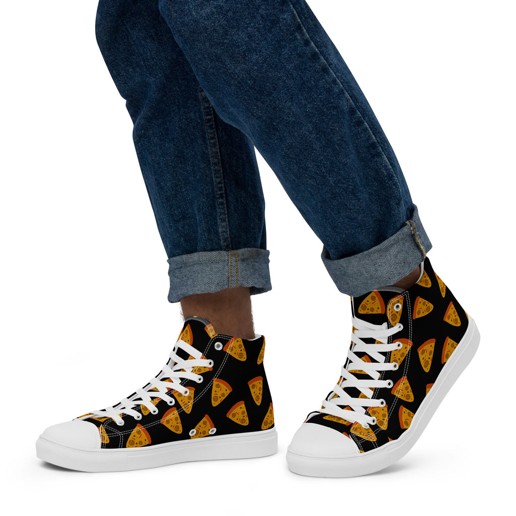 Pizzas - Men’s high top canvas shoes White Mens High Top Shoes food Printed Offshore