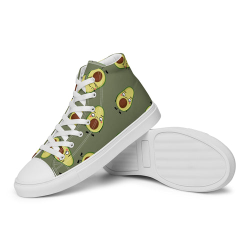Avocado Characters - Men’s high top canvas shoes Mens High Top Shoes food Printed Offshore