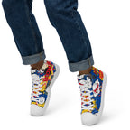 Blue Comic Book - Men’s high top canvas shoes Mens High Top Shoes Comic Printed Offshore