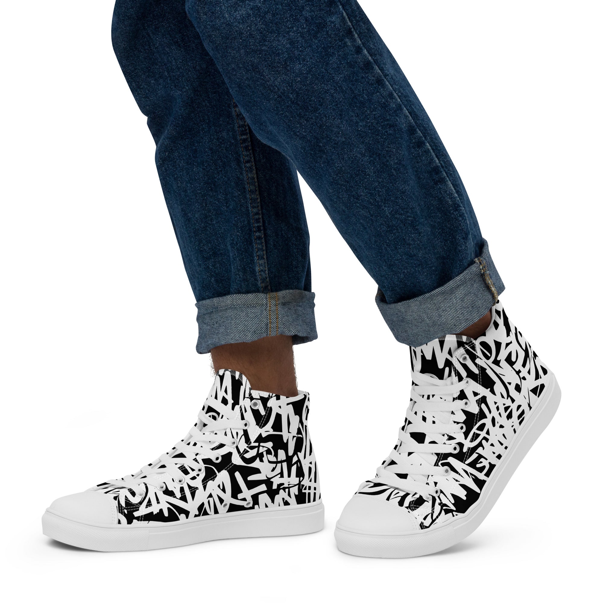 Graffiti - Men’s high top canvas shoes Mens High Top Shoes