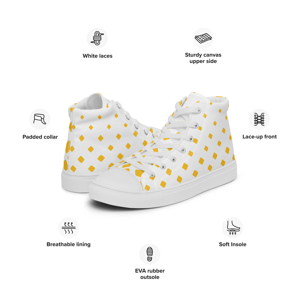 Yellow Diamonds - Men’s high top canvas shoes Mens High Top Shoes Printed Offshore