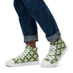 Green Retro Circles - Men’s high top canvas shoes Mens High Top Shoes Printed Offshore