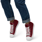 Red And Black Check - Men’s high top canvas shoes Mens High Top Shoes Printed Offshore