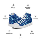 Blue Raindrop - Men’s high top canvas shoes Mens High Top Shoes Printed Offshore
