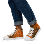 Orange Brown - Men’s high top canvas shoes Mens High Top Shoes Printed Offshore