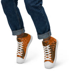 Orange Brown - Men’s high top canvas shoes Mens High Top Shoes Printed Offshore