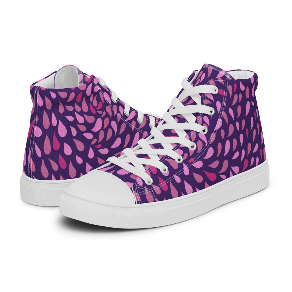 Purple Raindrops - Men’s high top canvas shoes Mens High Top Shoes Printed Offshore