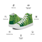 Green Palm Leaves - Men’s high top canvas shoes Mens High Top Shoes Printed Offshore
