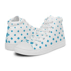 Blue Diamonds - Men’s high top canvas shoes White Mens High Top Shoes Printed Offshore