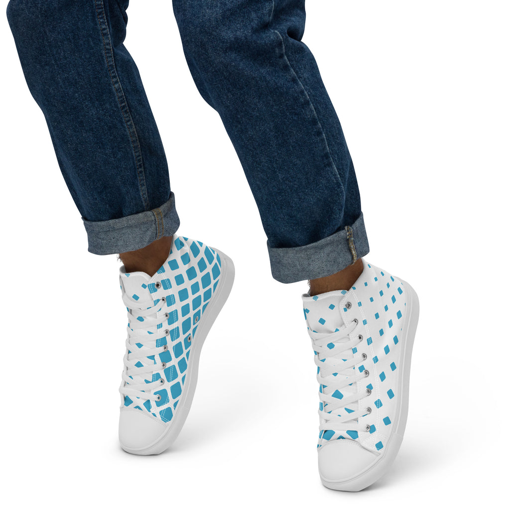Blue Diamonds - Men’s high top canvas shoes Mens High Top Shoes Printed Offshore