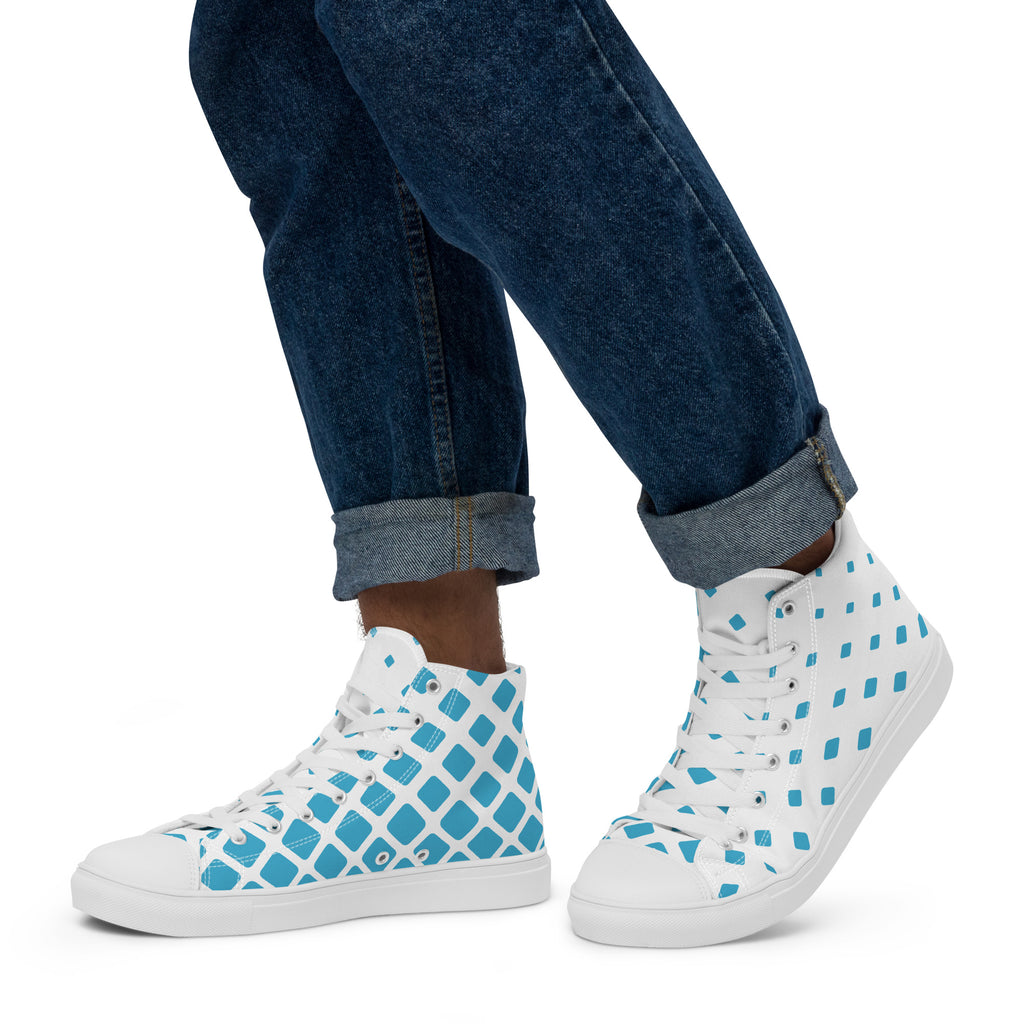 Blue Diamonds - Men’s high top canvas shoes Mens High Top Shoes Printed Offshore