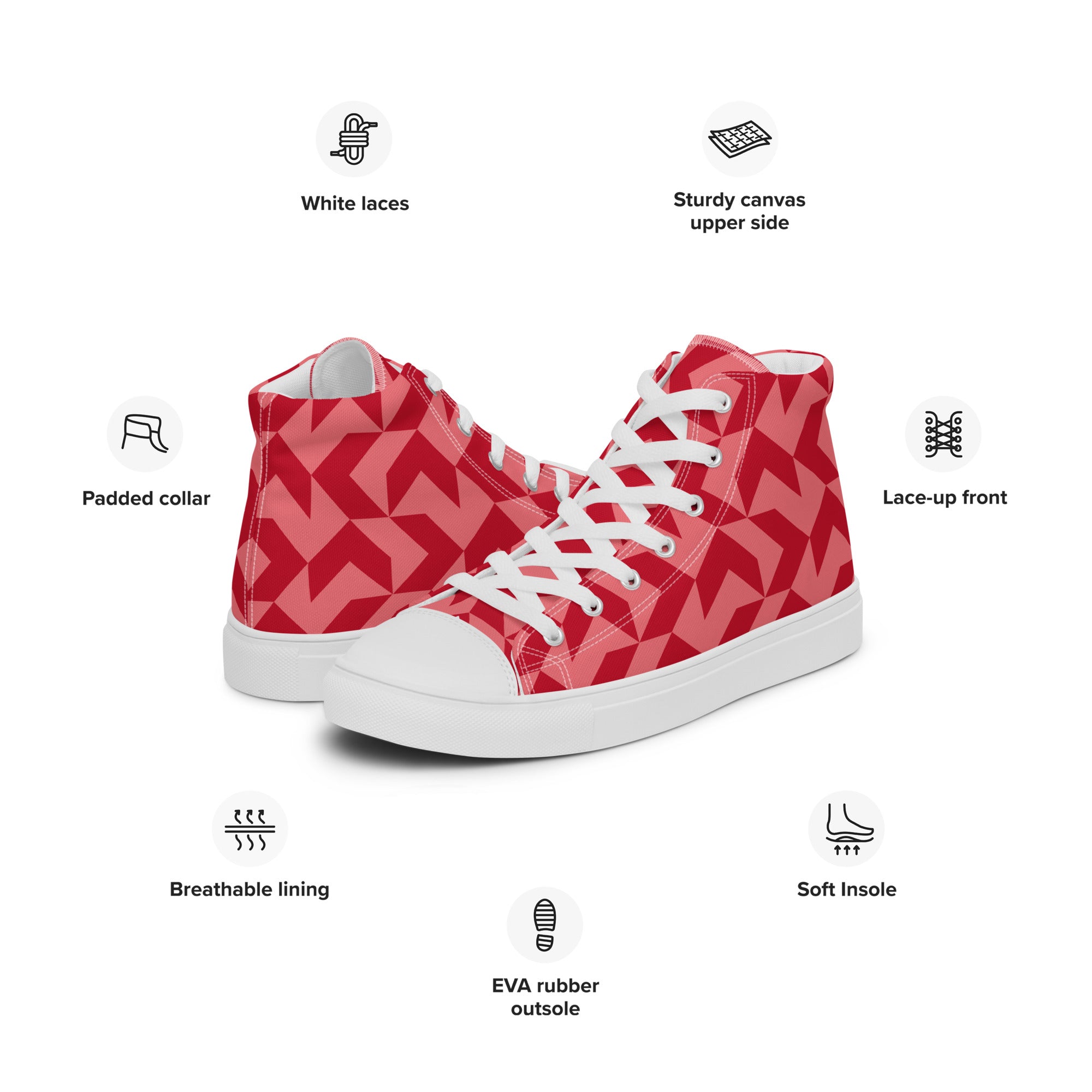 Red Arrow - Men’s high top canvas shoes Mens High Top Shoes Printed Offshore