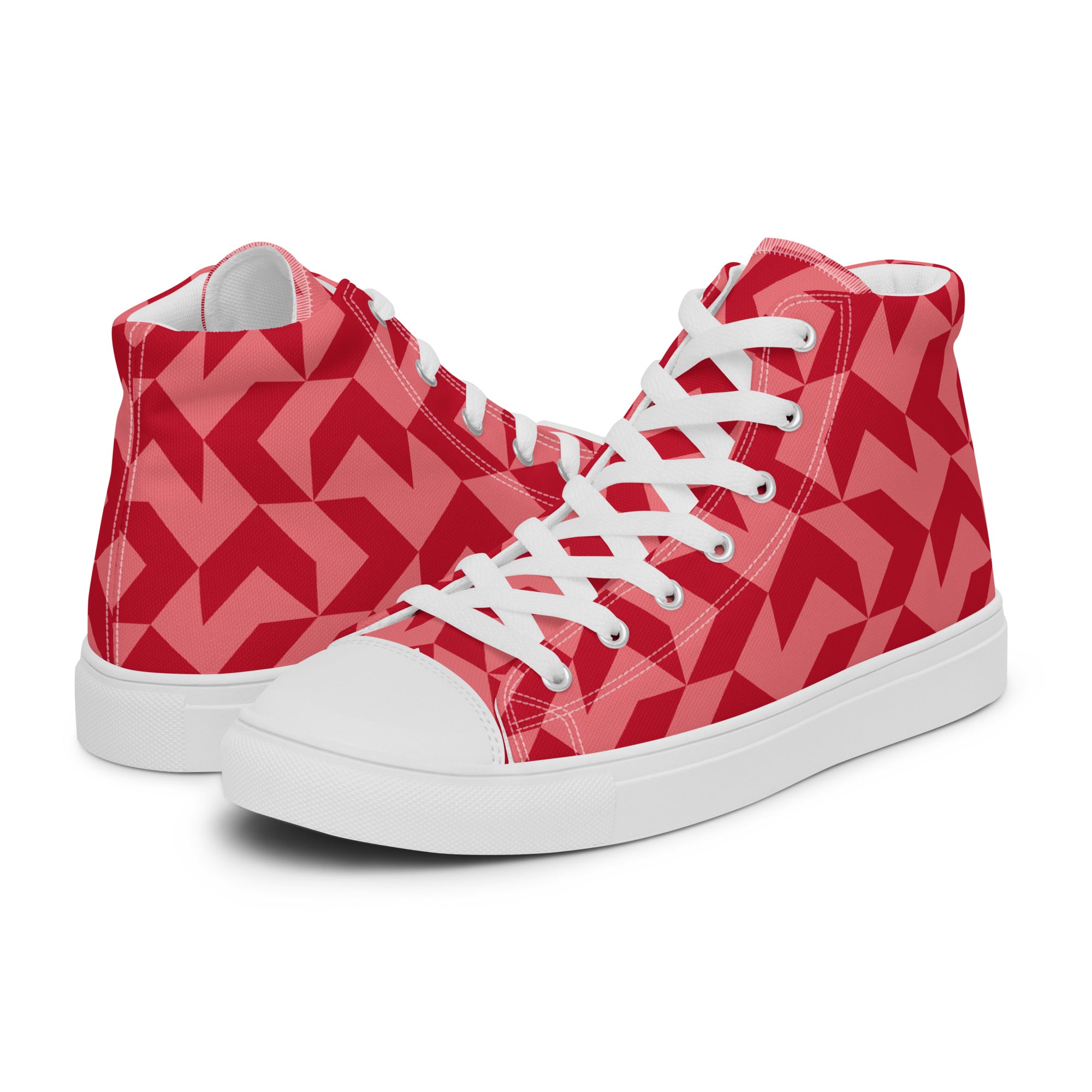 Red Arrow - Men’s high top canvas shoes White Mens High Top Shoes Printed Offshore