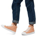 Orange Waves - Men’s high top canvas shoes White Mens High Top Shoes Printed Offshore