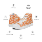 Orange Waves - Men’s high top canvas shoes Mens High Top Shoes Printed Offshore