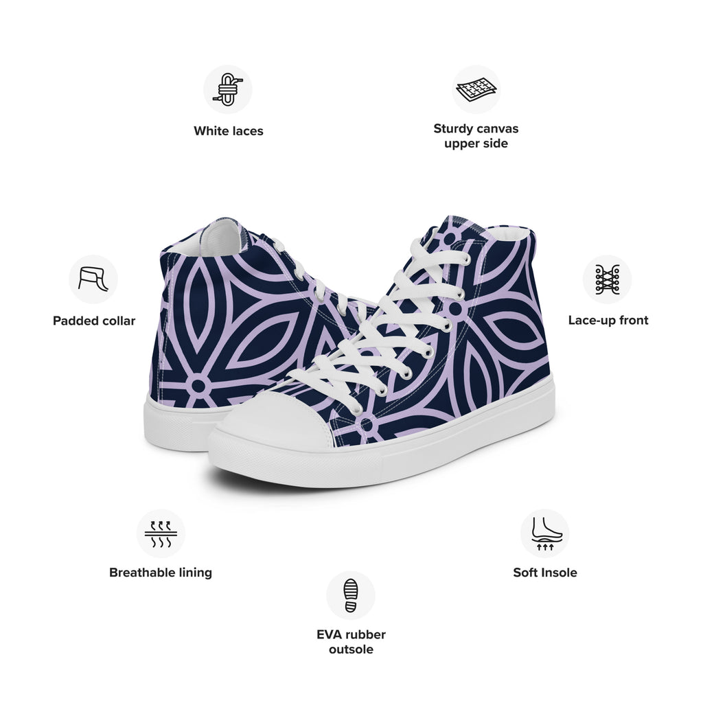 Purple Petal - Men’s high top canvas shoes Mens High Top Shoes Printed Offshore
