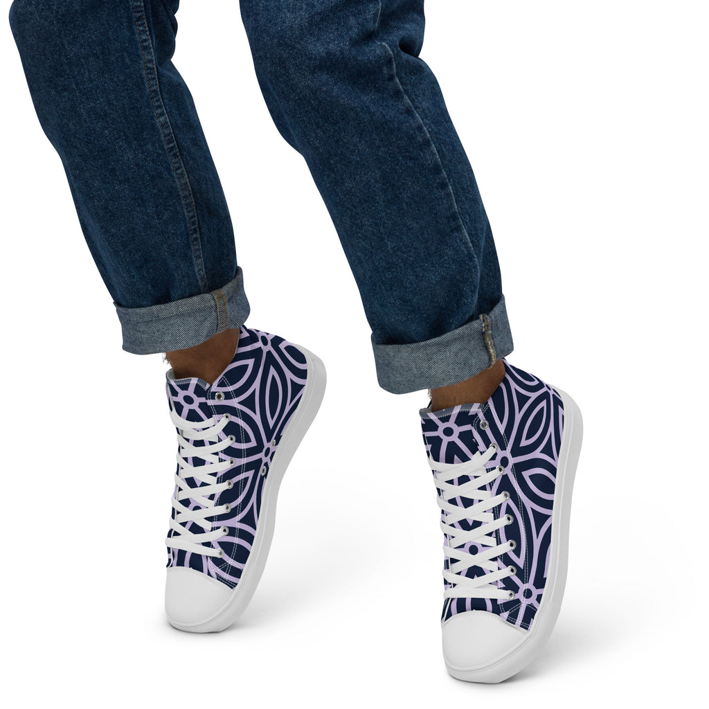 Purple Petal - Men’s high top canvas shoes Mens High Top Shoes Printed Offshore