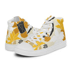 Retro Yellow Flower - Men’s high top canvas shoes Mens High Top Shoes Printed Offshore