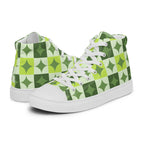 Green Circle Square - Men’s high top canvas shoes White Mens High Top Shoes Printed Offshore