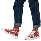Abstract Rust Lines - Men’s high top canvas shoes White Mens High Top Shoes Printed Offshore