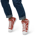 Abstract Rust Lines - Men’s high top canvas shoes Mens High Top Shoes Printed Offshore