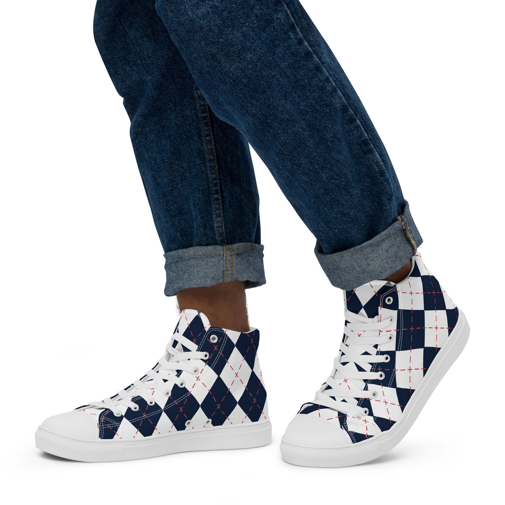 Argyle - Men’s high top canvas shoes Mens High Top Shoes Printed Offshore