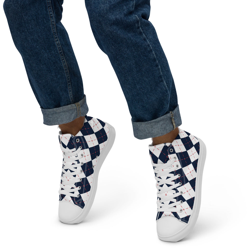 Argyle - Men’s high top canvas shoes Mens High Top Shoes Printed Offshore