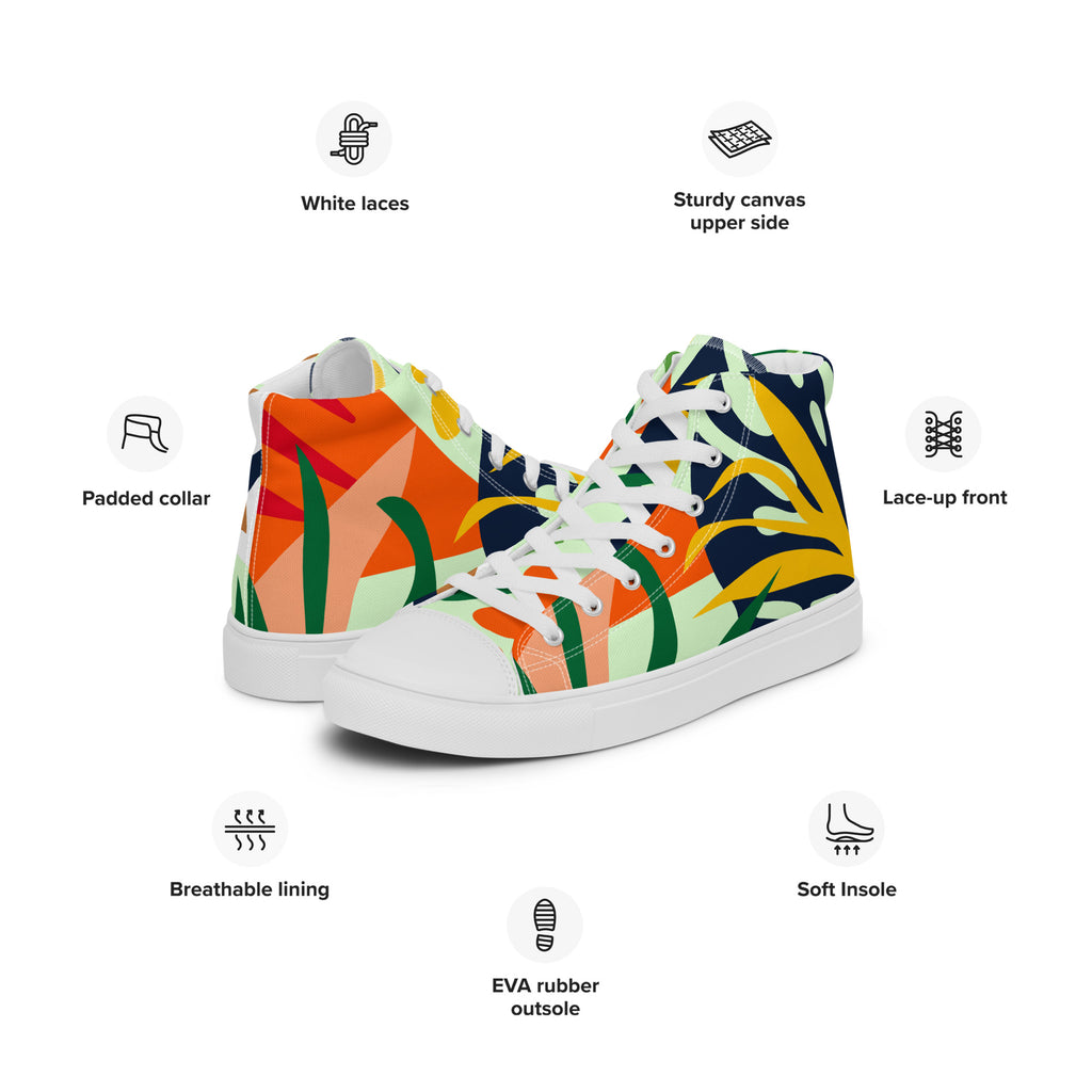 Tropical Leaves - Men’s high top canvas shoes Mens High Top Shoes Printed Offshore