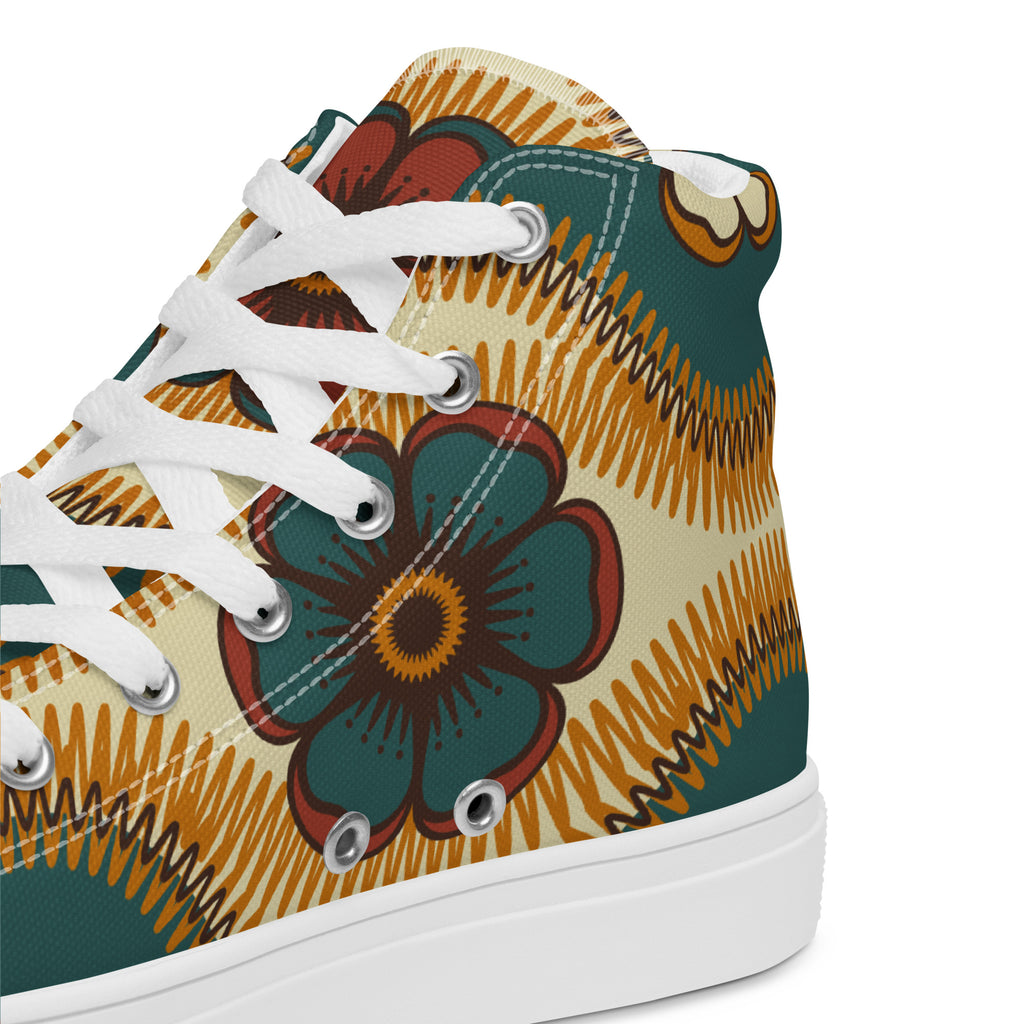 Vintage Floral - Men’s high top canvas shoes Mens High Top Shoes Printed Offshore Retro